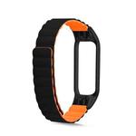 For Xiaomi Mi Band 4 / 3 Silicone Magnetic Watch Band(Black Orange)
