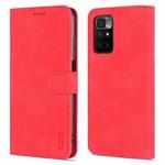 For Xiaomi Redmi 10 AZNS Skin Feel Calf Texture Horizontal Flip Leather Case with Card Slots & Holder & Wallet(Red)