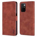 For Xiaomi Redmi 10 AZNS Skin Feel Calf Texture Horizontal Flip Leather Case with Card Slots & Holder & Wallet(Brown)