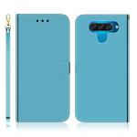 For LG Q60 Imitated Mirror Surface Horizontal Flip Leather Case with Holder & Card Slots & Wallet & Lanyard(Blue)