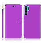 For Huawei P30 Pro Imitated Mirror Surface Horizontal Flip Leather Case with Holder & Card Slots & Wallet & Lanyard(Purple)
