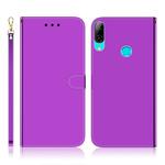 For Huawei P Smart (2019) Imitated Mirror Surface Horizontal Flip Leather Case with Holder & Card Slots & Wallet & Lanyard(Purple)