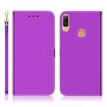 For Huawei Y6 (2019) Imitated Mirror Surface Horizontal Flip Leather Case with Holder & Card Slots & Wallet & Lanyard(Purple)