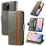 For Oukitel C21 Pro CaseNeo Business Splicing Dual Magnetic Buckle Horizontal Flip PU Leather Case with Holder & Card Slots & Wallet(Grey)