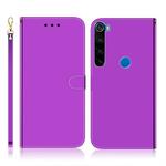 For Xiaomi Redmi Note 8 Imitated Mirror Surface Horizontal Flip Leather Case with Holder & Card Slots & Wallet & Lanyard(Purple)