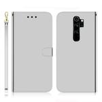 For Xiaomi Redmi Note 8 Pro Imitated Mirror Surface Horizontal Flip Leather Case with Holder & Card Slots & Wallet & Lanyard(Silver)