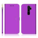 For Xiaomi Redmi Note 8 Pro Imitated Mirror Surface Horizontal Flip Leather Case with Holder & Card Slots & Wallet & Lanyard(Purple)