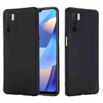 For OPPO A16 / A16S Foreign Version Solid Color Liquid Silicone Shockproof Full Coverage Protective Case(Black)