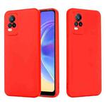 For vivo V21e 4G / Y73 2021 Solid Color Liquid Silicone Shockproof Full Coverage Protective Case(Red)