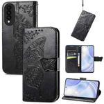 For Huawei nova 8 SE Youth Butterfly Love Flower Embossed Horizontal Flip Leather Case with Holder & Card Slots & Wallet & Lanyard(Black)