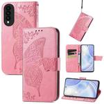 For Huawei nova 8 SE Youth Butterfly Love Flower Embossed Horizontal Flip Leather Case with Holder & Card Slots & Wallet & Lanyard(Pink)