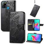 For infinix Smart 5 Butterfly Love Flower Embossed Horizontal Flip Leather Case with Holder & Card Slots & Wallet & Lanyard(Black)