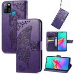 For infinix Smart 5 Butterfly Love Flower Embossed Horizontal Flip Leather Case with Holder & Card Slots & Wallet & Lanyard(Dark Purple)