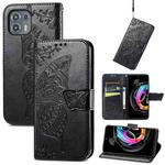 For Motorola Moto Edge 20 Lite Butterfly Love Flower Embossed Horizontal Flip Leather Case with Holder & Card Slots & Wallet & Lanyard(Black)