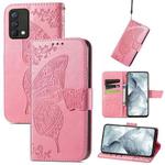 For OPPO Realme GT Master Butterfly Love Flower Embossed Horizontal Flip Leather Case with Holder & Card Slots & Wallet & Lanyard(Pink)