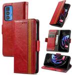 For Motorola Edge 20 Pro CaseNeo Business Splicing Dual Magnetic Buckle Horizontal Flip PU Leather Case with Holder & Card Slots & Wallet(Red)