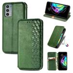 For Motorola Edge 20 Cubic Grid Pressed Horizontal Flip Magnetic PU Leather Case with Holder & Card Slots & Wallet(Green)