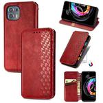 For Motorola Edge 20 Lite Cubic Grid Pressed Horizontal Flip Magnetic PU Leather Case with Holder & Card Slots & Wallet(Red)