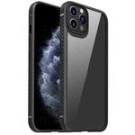 For iPhone 11 Pro MG Series Carbon Fiber TPU + Clear PC Four-corner Airbag Shockproof Case (Black)