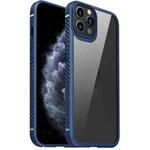 For iPhone 11 Pro MG Series Carbon Fiber TPU + Clear PC Four-corner Airbag Shockproof Case (Blue)
