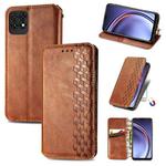 For Huawei Maimang 10 SE Cubic Grid Pressed Horizontal Flip Magnetic PU Leather Case with Holder & Card Slots & Wallet(Brown)