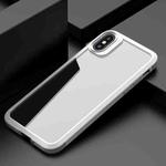 For iPhone X / XS MG Series Carbon Fiber TPU + Clear PC Four-corner Airbag Shockproof Case(White)