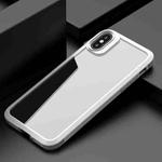 For iPhone XR MG Series Carbon Fiber TPU + Clear PC Four-corner Airbag Shockproof Case(White)