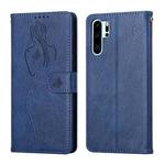 For Huawei P30 Pro Beauty Girl Embossing Pattern Horizontal Flip Leather Case with Holder & Card Slot & Wallet & Photo Frame(Blue)