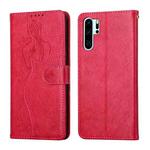 For Huawei P30 Pro Beauty Girl Embossing Pattern Horizontal Flip Leather Case with Holder & Card Slot & Wallet & Photo Frame(Red)