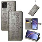 For Huawei Maimang 10 SE Lovely Cat and Dog Embossing Pattern Horizontal Flip Leather Case , with Holder & Card Slots & Wallet & Cartoon Clasp & Lanyard(Grey)