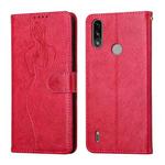 For Motorola Moto E7 Power Beauty Girl Embossing Pattern Horizontal Flip Leather Case with Holder & Card Slot & Wallet & Photo Frame(Red)