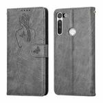 For Motorola Moto G Pro Beauty Girl Embossing Pattern Horizontal Flip Leather Case with Holder & Card Slot & Wallet & Photo Frame(Grey)