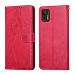 For Motorola Moto Stylus 2021 Beauty Girl Embossing Pattern Horizontal Flip Leather Case with Holder & Card Slot & Wallet & Photo Frame(Red)