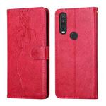 For Motorola One Action Beauty Girl Embossing Pattern Horizontal Flip Leather Case with Holder & Card Slot & Wallet & Photo Frame(Red)