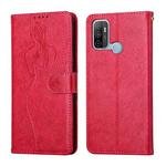 For OPPO A53 Beauty Girl Embossing Pattern Horizontal Flip Leather Case with Holder & Card Slot & Wallet & Photo Frame(Red)