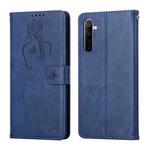 For OPPO Realme 6 Beauty Girl Embossing Pattern Horizontal Flip Leather Case with Holder & Card Slot & Wallet & Photo Frame(Blue)