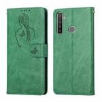 For OPPO Realme 6 Pro Beauty Girl Embossing Pattern Horizontal Flip Leather Case with Holder & Card Slot & Wallet & Photo Frame(Green)