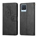 For OPPO Realme 8 / 8 Pro Beauty Girl Embossing Pattern Horizontal Flip Leather Case with Holder & Card Slot & Wallet & Photo Frame(Black)