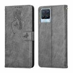 For OPPO Realme 8 / 8 Pro Beauty Girl Embossing Pattern Horizontal Flip Leather Case with Holder & Card Slot & Wallet & Photo Frame(Grey)