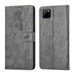 For OPPO Realme C11 Beauty Girl Embossing Pattern Horizontal Flip Leather Case with Holder & Card Slot & Wallet & Photo Frame(Grey)