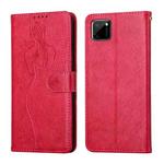 For OPPO Realme C11 Beauty Girl Embossing Pattern Horizontal Flip Leather Case with Holder & Card Slot & Wallet & Photo Frame(Red)
