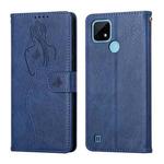 For OPPO Realme C21 Beauty Girl Embossing Pattern Horizontal Flip Leather Case with Holder & Card Slot & Wallet & Photo Frame(Blue)