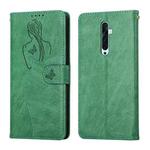 For OPPO Reno2 F Beauty Girl Embossing Pattern Horizontal Flip Leather Case with Holder & Card Slot & Wallet & Photo Frame(Green)
