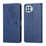 For OPPO Reno4 F / A93 / F17 Pro Beauty Girl Embossing Pattern Horizontal Flip Leather Case with Holder & Card Slot & Wallet & Photo Frame(Blue)
