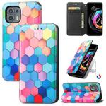 For Motorola Edge 20 Lite Colorful Magnetic Horizontal Flip PU Leather Case with Holder & Card Slot & Wallet(Colorful Cube)