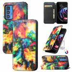 For Motorola Edge 20 Pro Colorful Magnetic Horizontal Flip PU Leather Case with Holder & Card Slot & Wallet(Colorful Cloud)