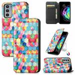 For Motorola Edge 20 Colorful Magnetic Horizontal Flip PU Leather Case with Holder & Card Slot & Wallet(Magic Space)