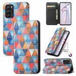 For Blackview A100 Colorful Magnetic Horizontal Flip PU Leather Case with Holder & Card Slot & Wallet(Rhombus Mandala)
