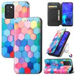 For Infinix Note 10 Pro Colorful Magnetic Horizontal Flip PU Leather Case with Holder & Card Slot & Wallet(Colorful Cube)
