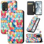 For OPPO Realme GT Master Colorful Magnetic Horizontal Flip PU Leather Case with Holder & Card Slot & Wallet(Magic Space)